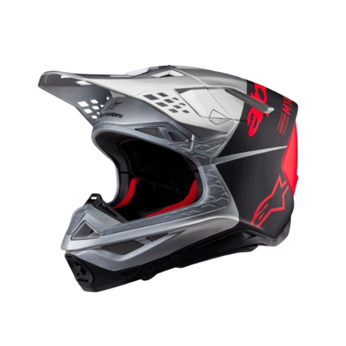 HELMET SM10 FLOOD SILVER/BLACK/ORANGE FLUO