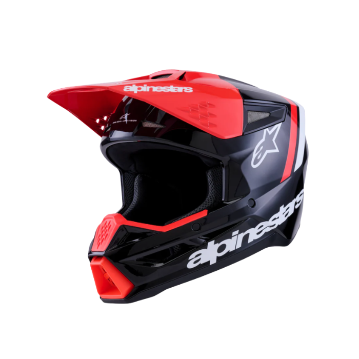 SM3 RADIUM HELMET ECE06 - Black/Red FLUO/WHITE