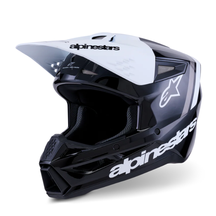 SM3 RADIUM HELMET ECE06 - BLACK/WHITE/GRAY Alpinestars motocross kit