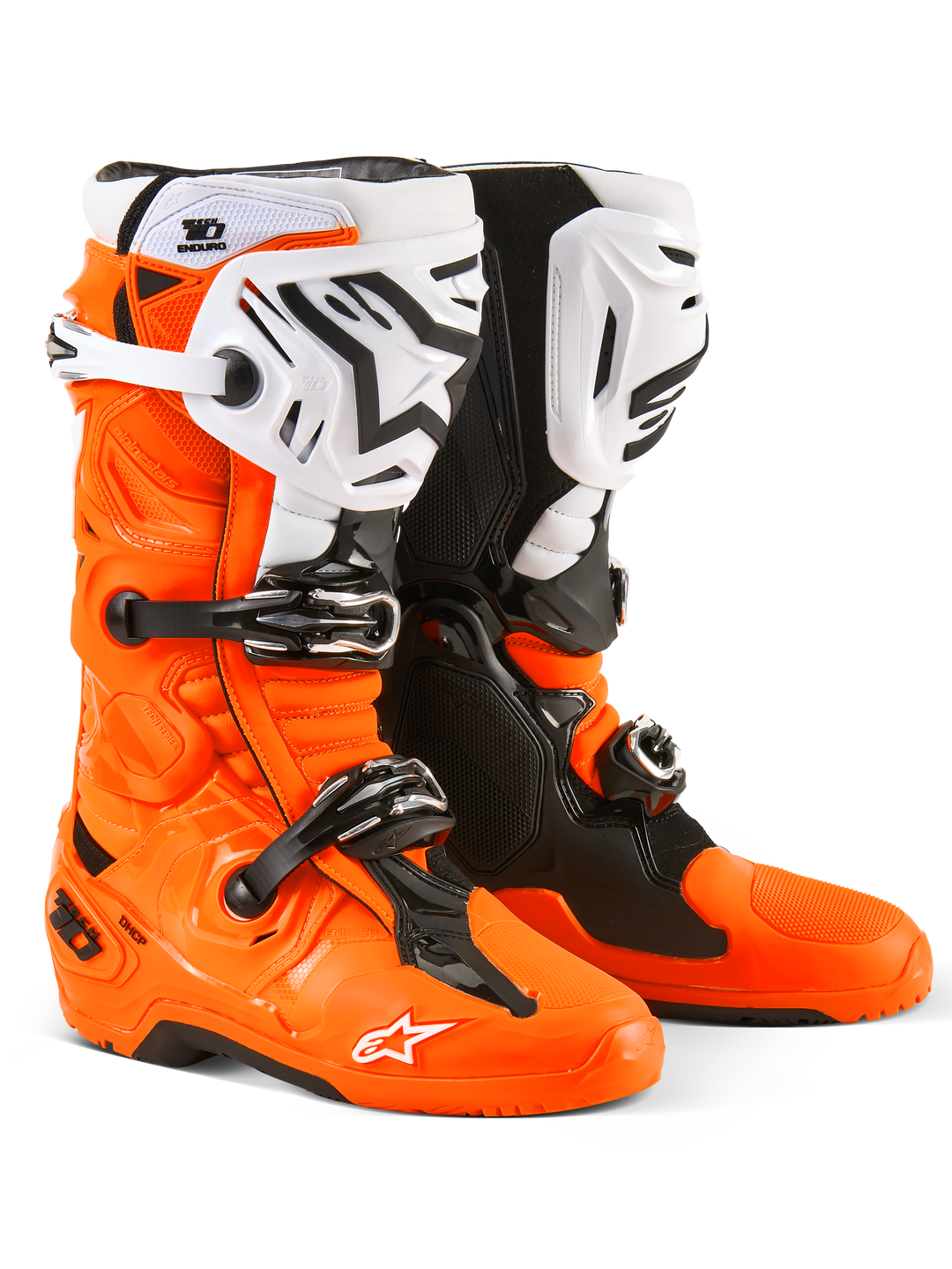TECH 10 ENDURO BOOTS - ORANGE FLUO/BLACK/WHITE