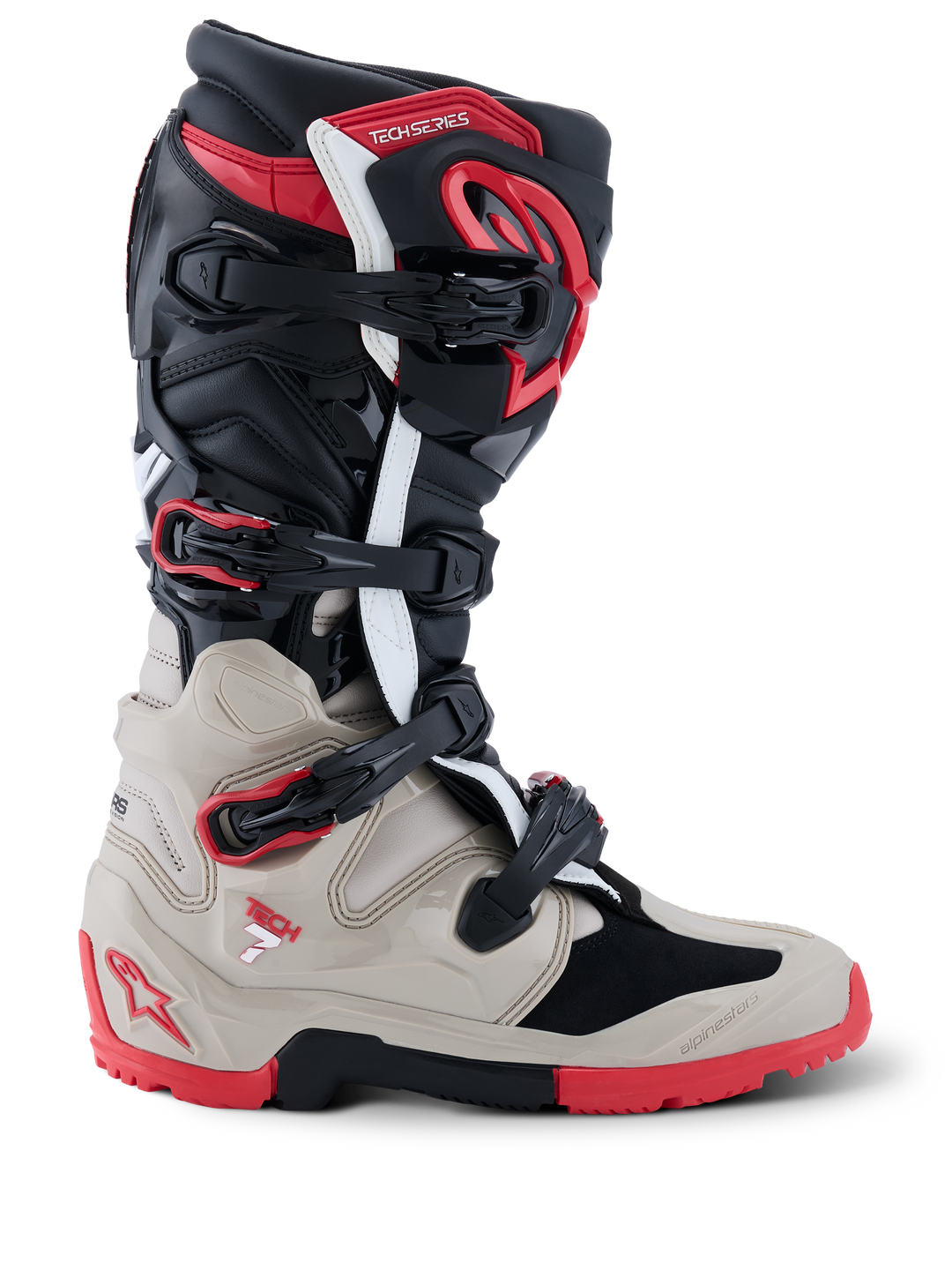 TECH 7 ENDURO BOOTS - BLACK/LIGHT GRAY/BRIGHT RED Alpinestars motocross kit