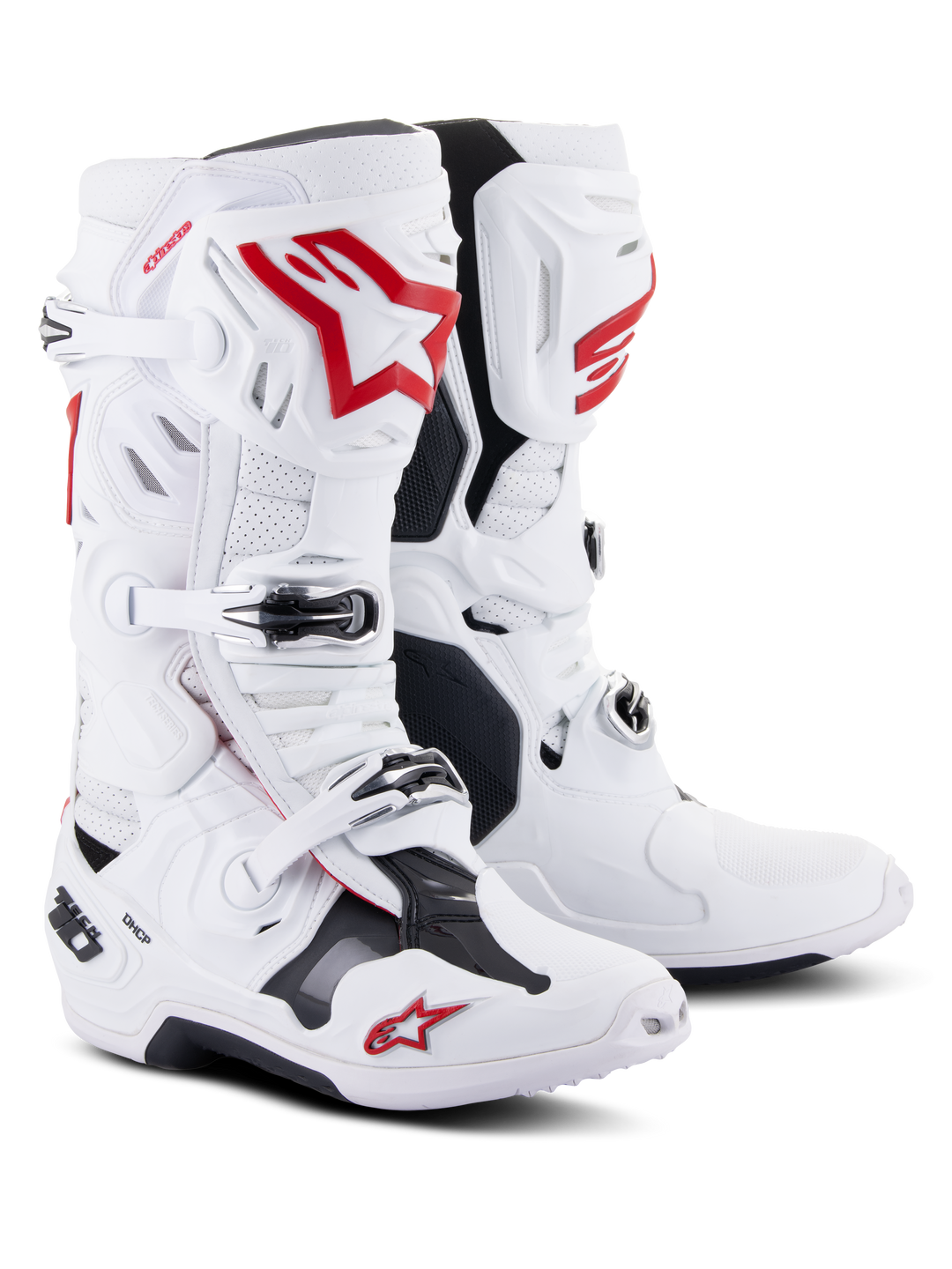 TECH 10 SUPERVENTED BOOTS - WHITE/BRIGHT RED