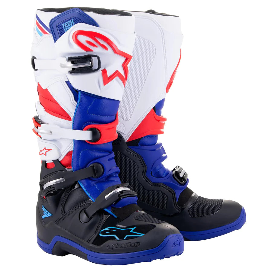 ALPINESTARS TECH 7 BLACK DARK BLUE RED WHITE BOOTS