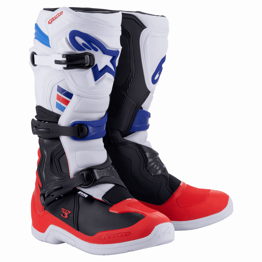 TECH 3 BOOTS - WHITE/BRIGHT RED/DARK BLUE