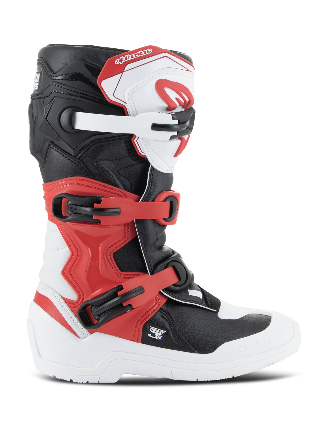 TECH 3S YOUTH BOOTS - WHITE/BLACK/BRIGHT RED