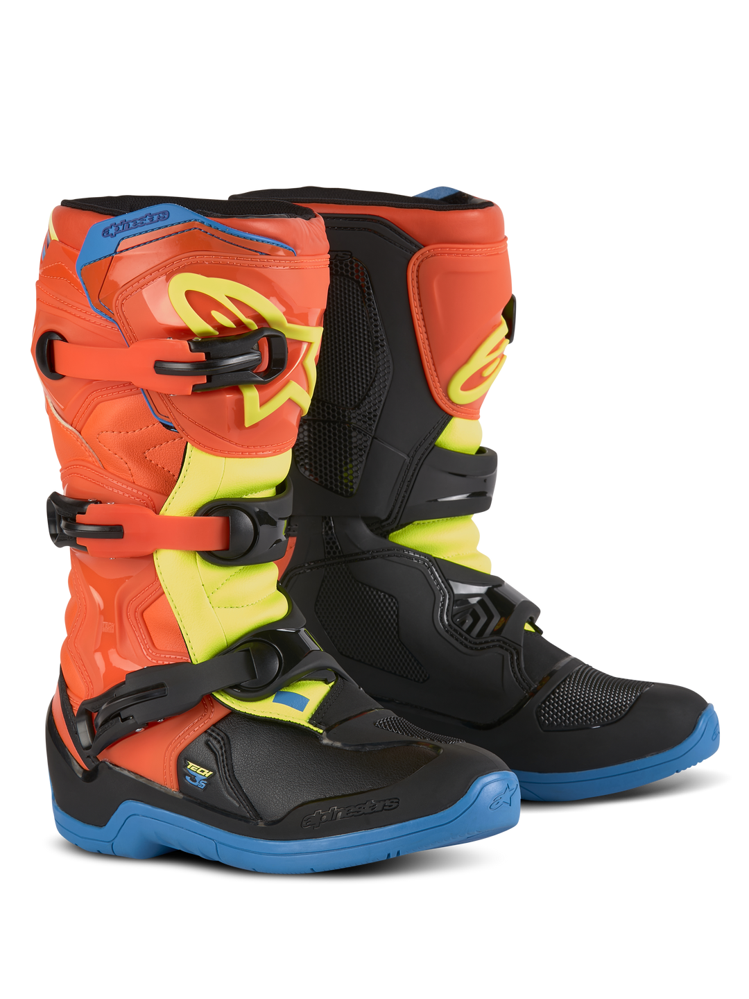 TECH 3S YOUTH BOOTS - ORANGE FLUO/ENAMEL BLUE/YEL FL