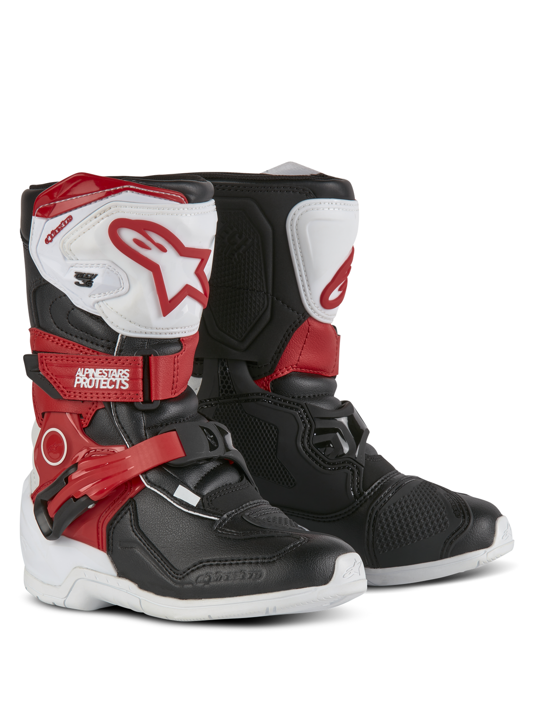 TECH 3S KIDS BOOTS - WHITE/BLACK/BRIGHT RED