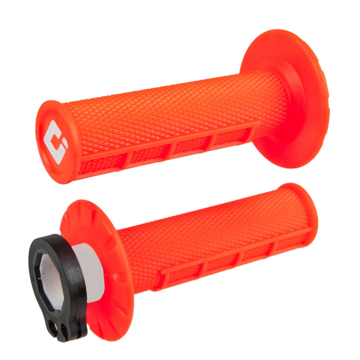 ODI Half Waffle MX Lock-On Grip Set Flo-Orange