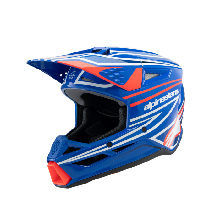 SM3 YOUTH WURX HELMET ECE06 - BLUE/RED/WHITE/BLACK GL Alpinestars motocross kit