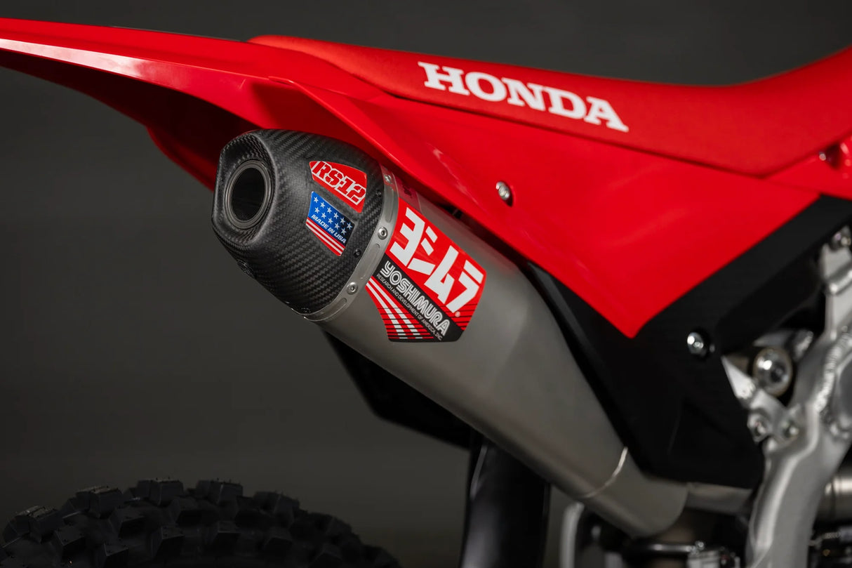 Yoshimura RS-12 Full Exhaust System (Ti/Carbon Cap) Honda CRF250R 2025-