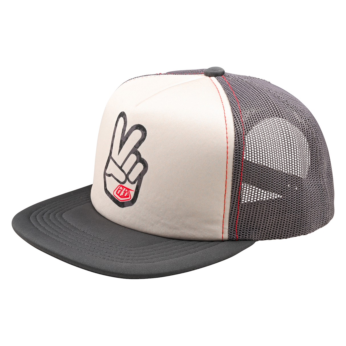 Troy Lee Designs Peace Out Trucker Snapback Cap - Vintage White / Carbon