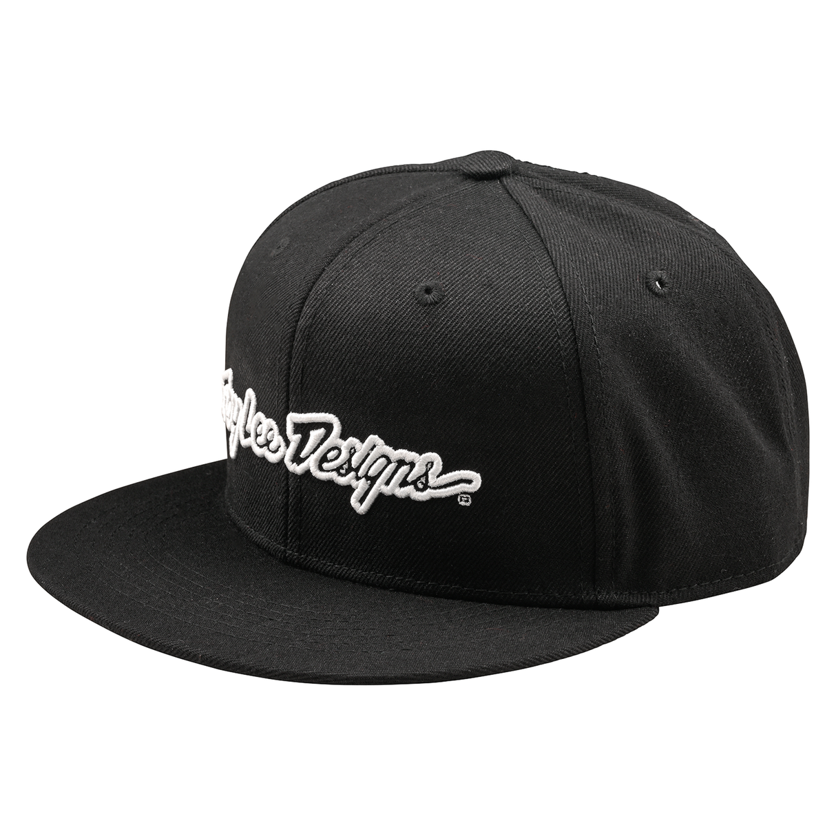 Troy Lee Designs Signature Flat Bill Snapback Cap - Black