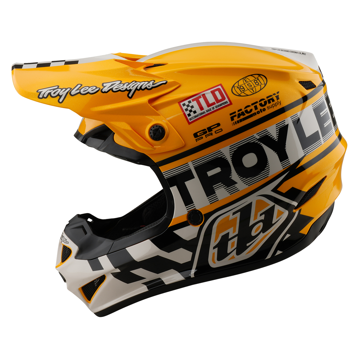 Troy Lee Designs GP PRO Fifty-50 Helmet - White /Gold