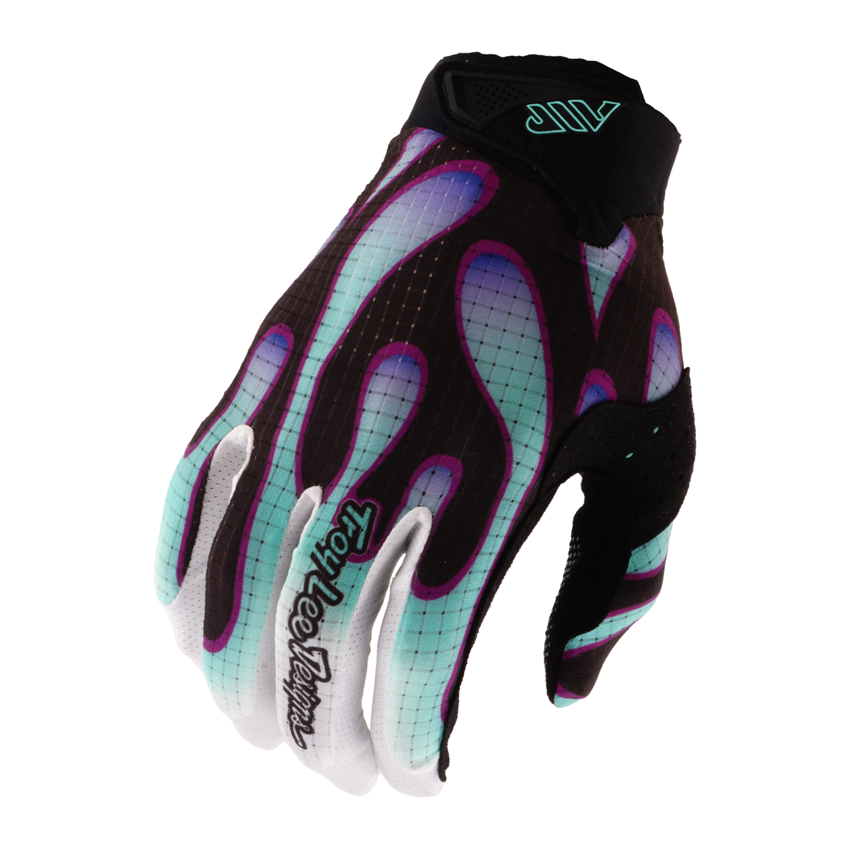 Youth AIR Glove Overspray - Black/Real Teal