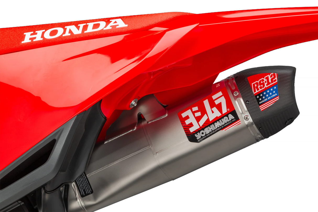 Yoshimura RS-12 Full Exhaust System (Stainless Steel/Aluminium/Carbon Cap) Honda CRF450R 21-24