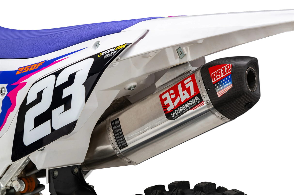 Yoshimura RS-12 Full Exhaust System (Stainless Steel/Aluminium/Carbon Cap) Yamaha YZ250F 24