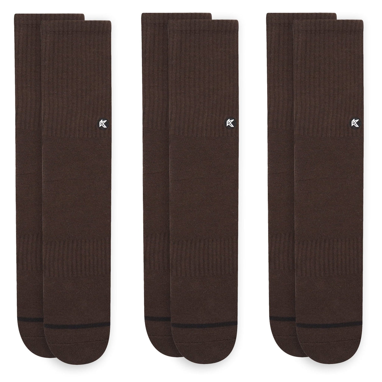 3 Pack Mocha Crew Sock