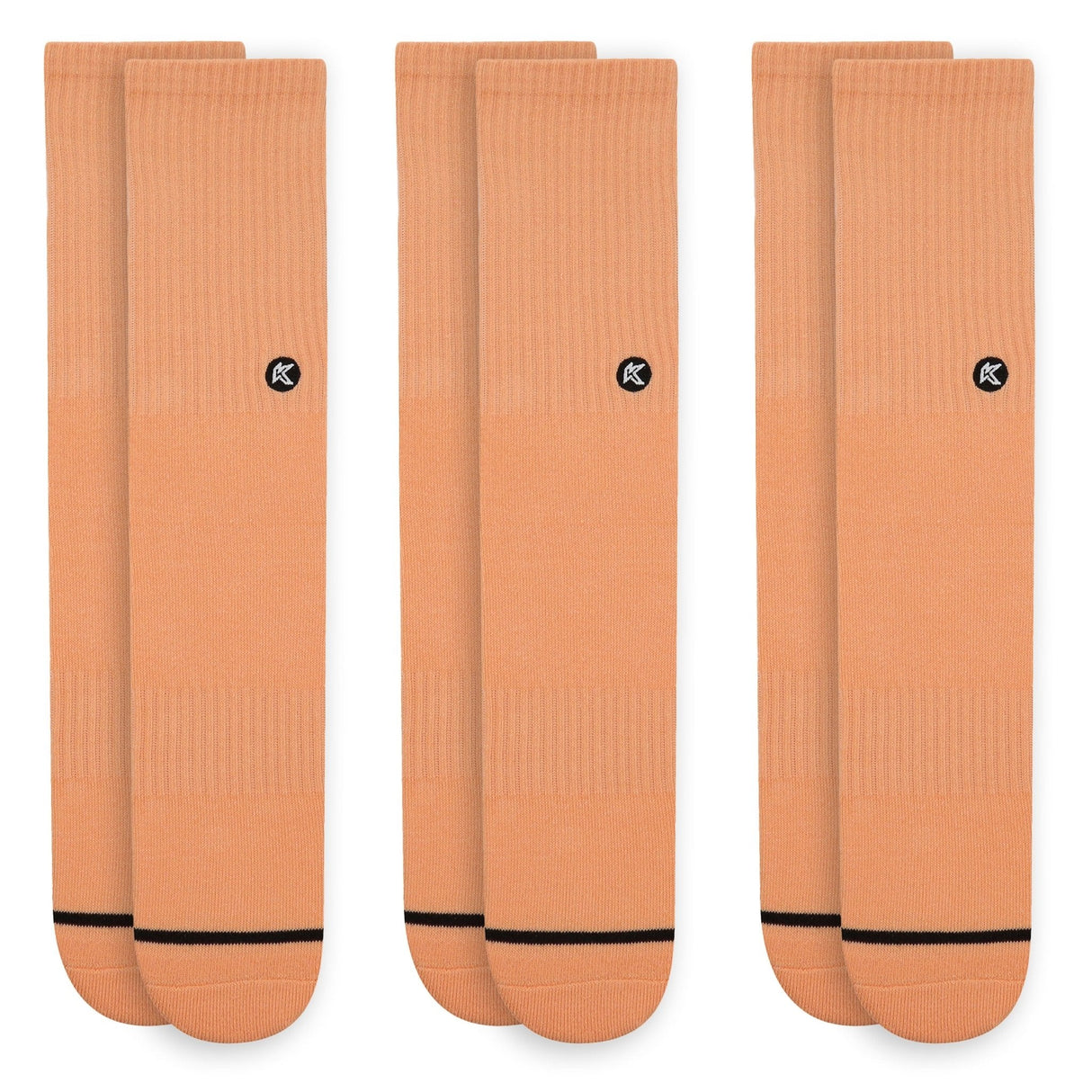 3 Pack Peach Crew Sock