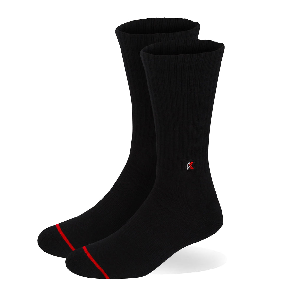 3 Pack Solid Black Crew Sock