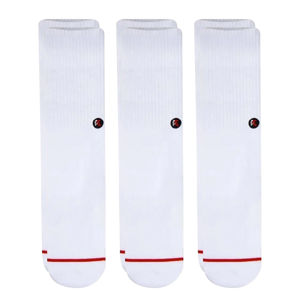 3 Pack Solid White Crew Sock