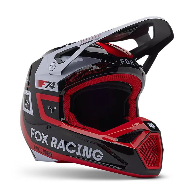 FOX YTH V1 RACE SPEC HELMET - FLUO RED