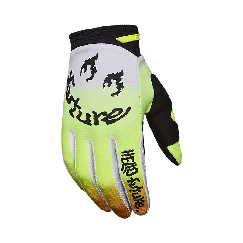 FOX 180 HELLO FUTURE GLOVE WHT/YLW