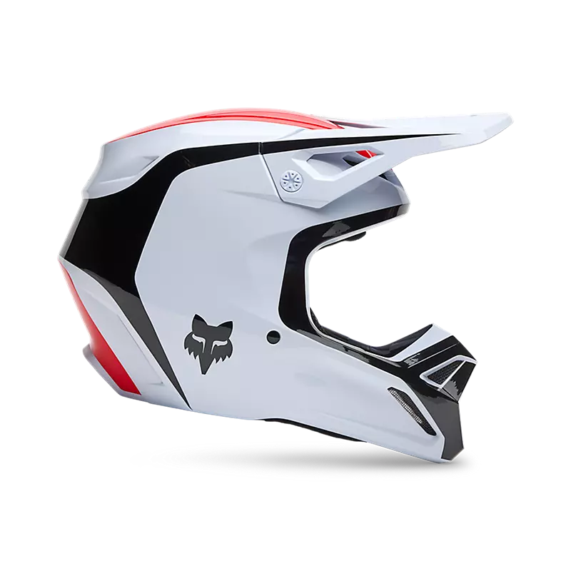 FOX V1 FLOW HELMET WHT/RD