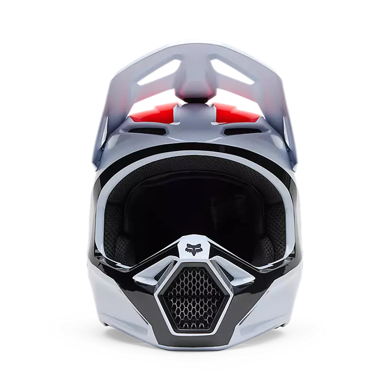 FOX V1 FLOW HELMET WHT/RD