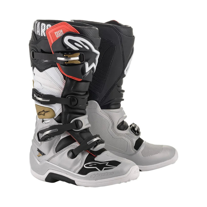 ALPINESTARS TECH 7 BLACK SILVER WHITE GOLD BOOTS
