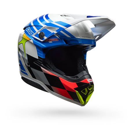 Bell 2025 Moto-10 Spherical PC Gloss ECE (Blue/White)