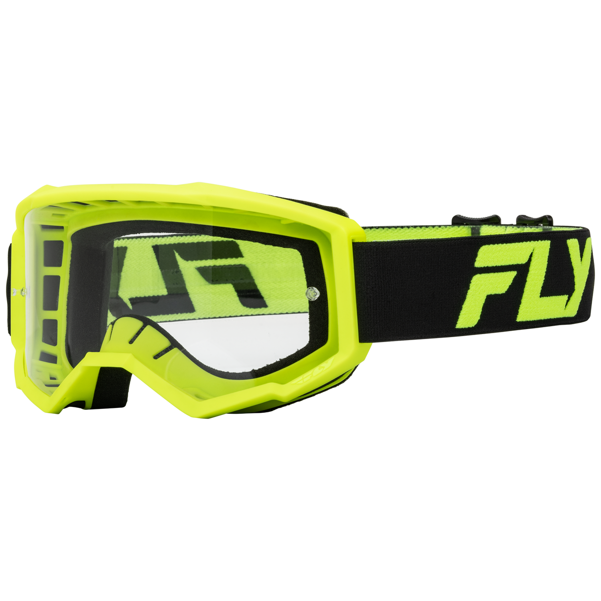 Fly Racing 2025 Focus Goggle (Black/Hi-Viz) with Clear Lens