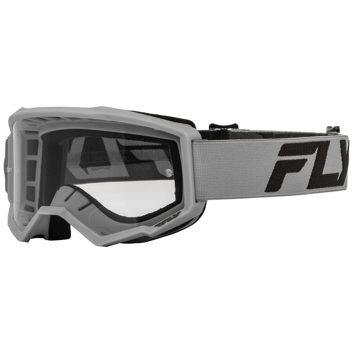 Fly Racing 2025 Focus Goggle (Silver/Charcoal) with Clear Lens