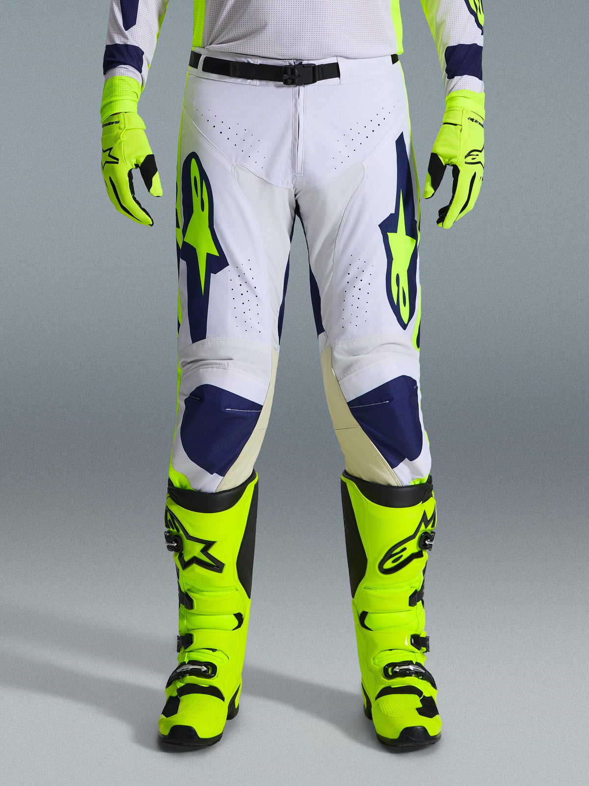 RACER AIR RIWAY PANTS - LIGHT GRAY/YELLOW FLUO/BLUE