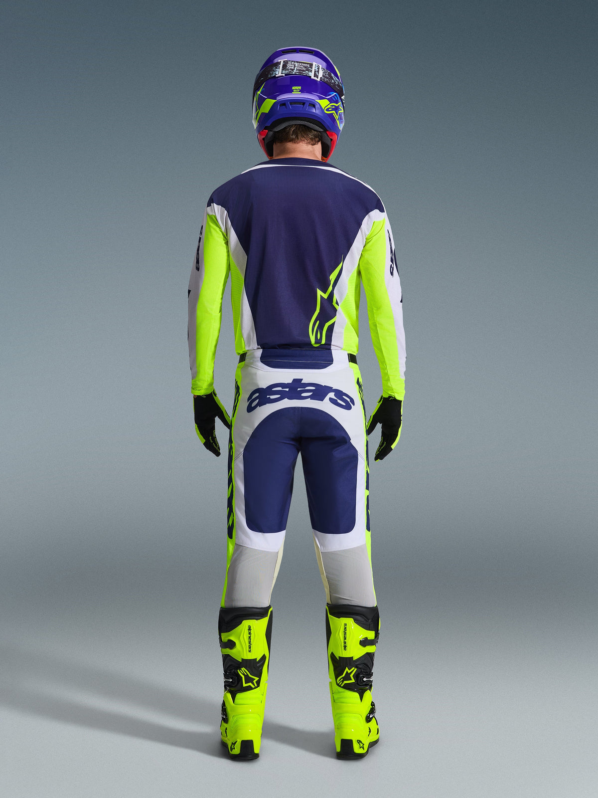 RACER AIR RIWAY PANTS - LIGHT GRAY/YELLOW FLUO/BLUE