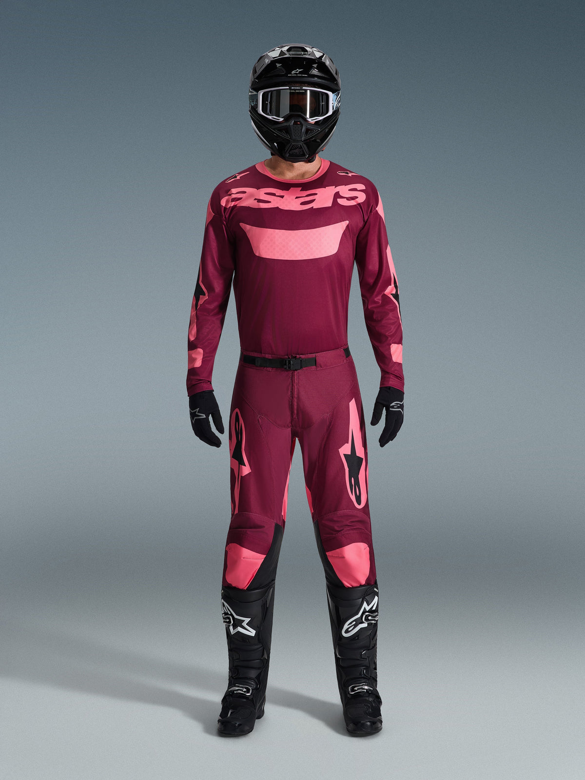 RACER RIWAY PANTS - DARK RED/CORAL