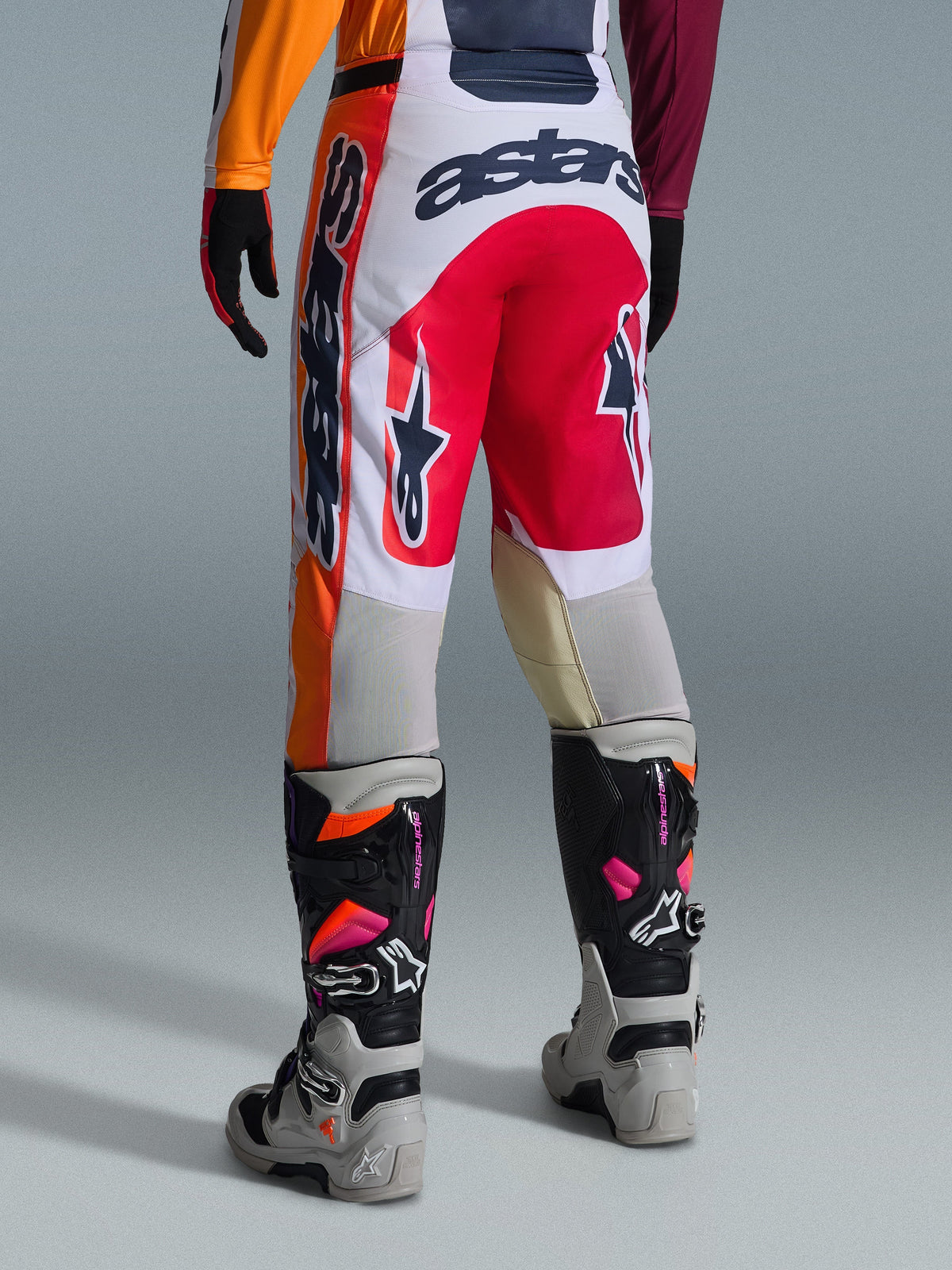 RACER PORTL PANTS - RED LIGHT/GRAY/DARK GRAY