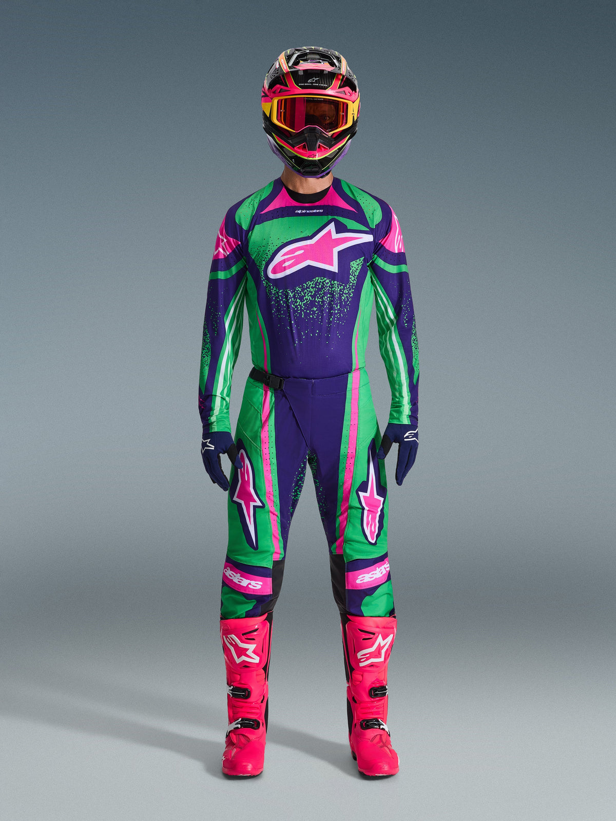 TECHSTAR NOMUR PANTS - DEEP PURPLE/GREEN/PINK FLUO