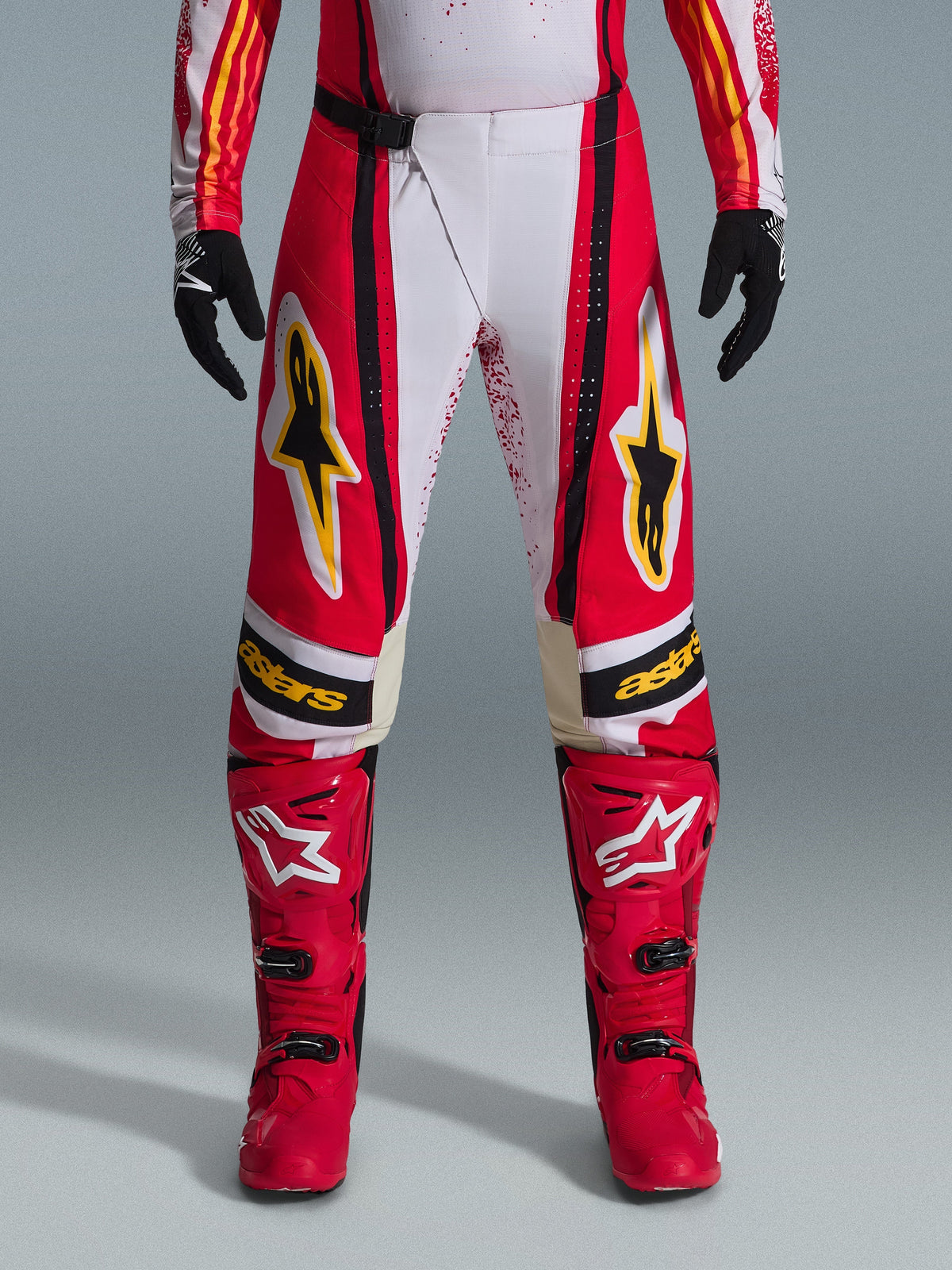 TECHSTAR NOMUR PANTS - LIGHT GRAY/RED/BLACK