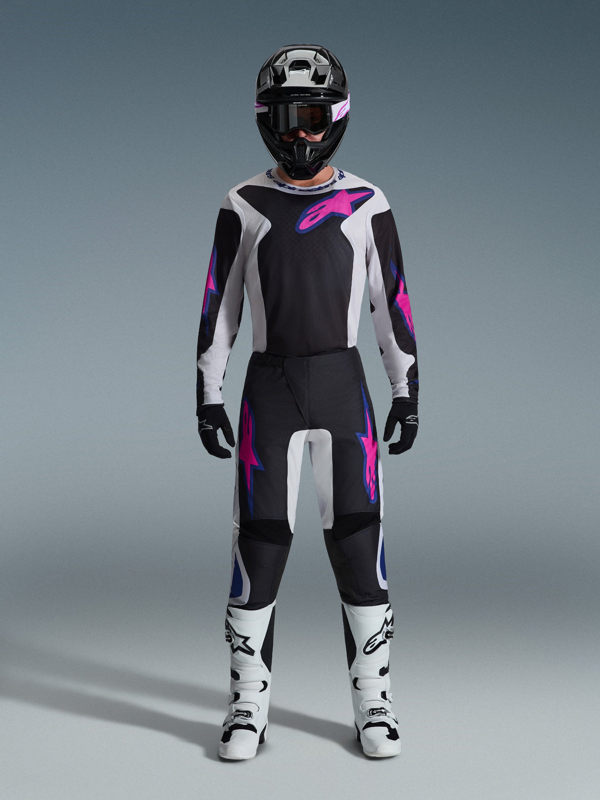 FLUID GRID PANTS - BLACK/LIGHT GRAY/PURPLE