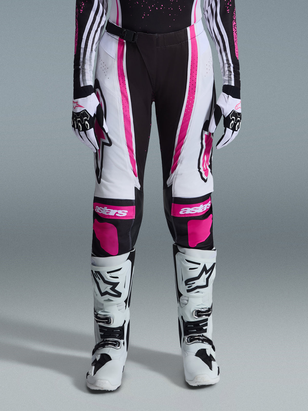 STELLA TECHSTAR NOMUR PANTS - BLACK/WHITE/FUCHSIA