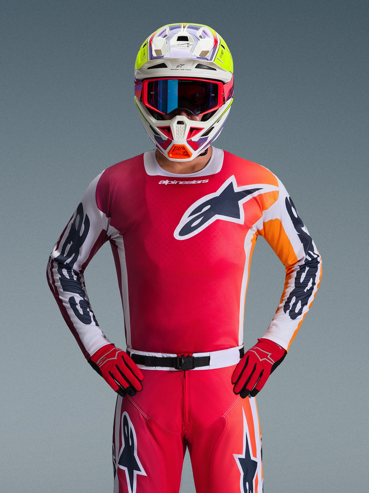 RACER PORTL JERSEY - RED LIGHT/GRAY/DARK GRAY