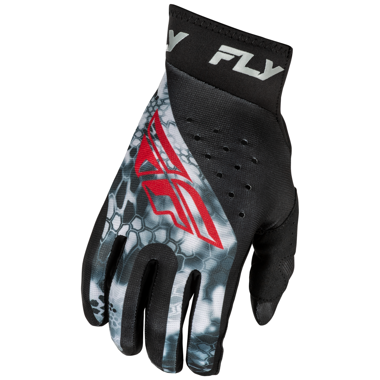 Fly Racing 2025 Pro Lite Kryptek Gloves (Black/Red/Grey)
