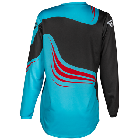 Fly Racing 2025 Youth F-16 Jersey (Cyan/Black/Red)