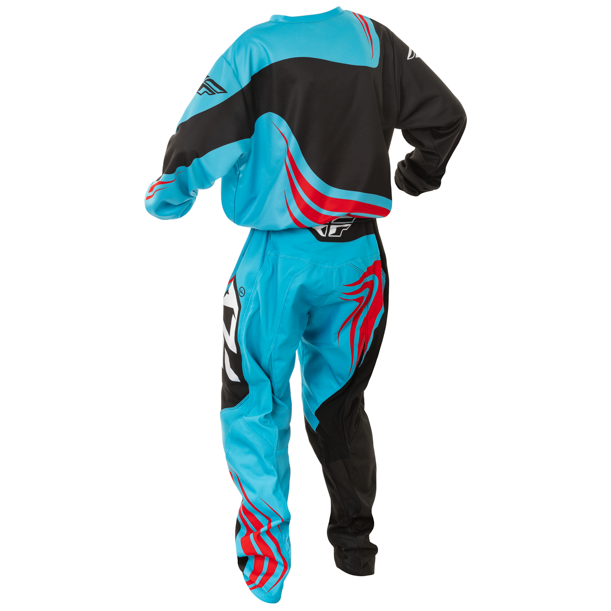 Fly Racing 2025 Youth F-16 Jersey (Cyan/Black/Red)