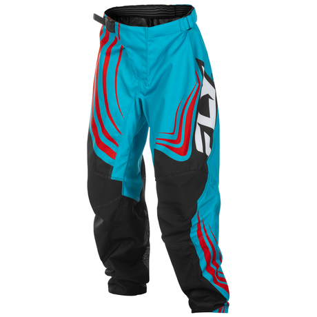 Fly Racing 2025 Youth F-16 Pants (Cyan/Black/Red)