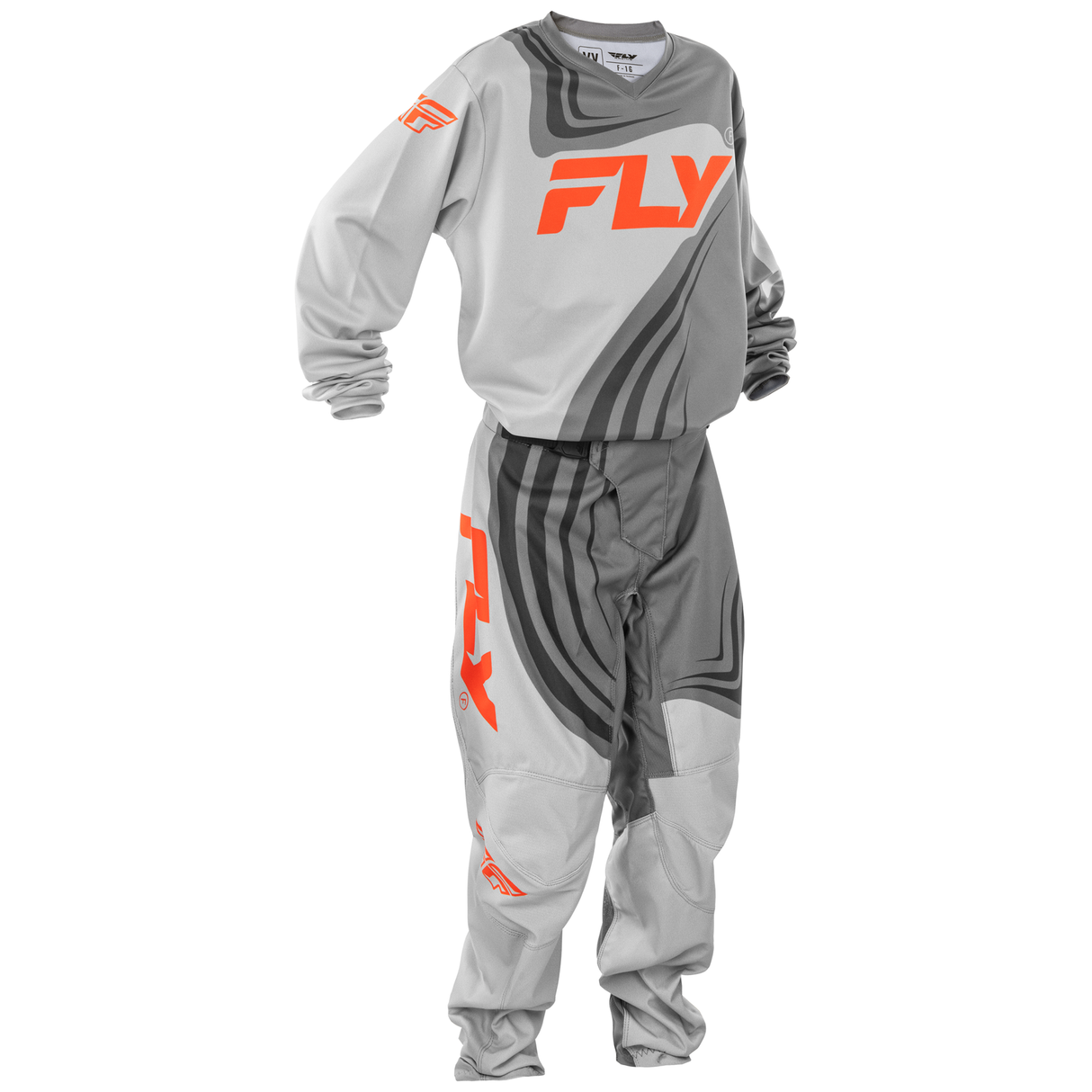 Fly Racing 2025 Youth F-16 Jersey (Grey/Orange)