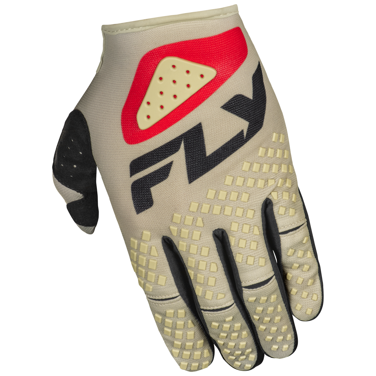 Fly Racing 2025 Kinetic Sym Gloves (Light Grey/Red/Black)