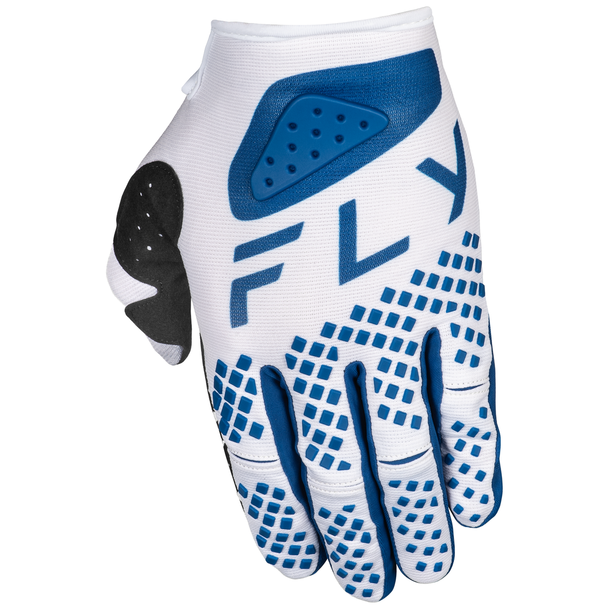 Fly Racing 2025 Youth Kinetic Center Gloves (White/Navy)