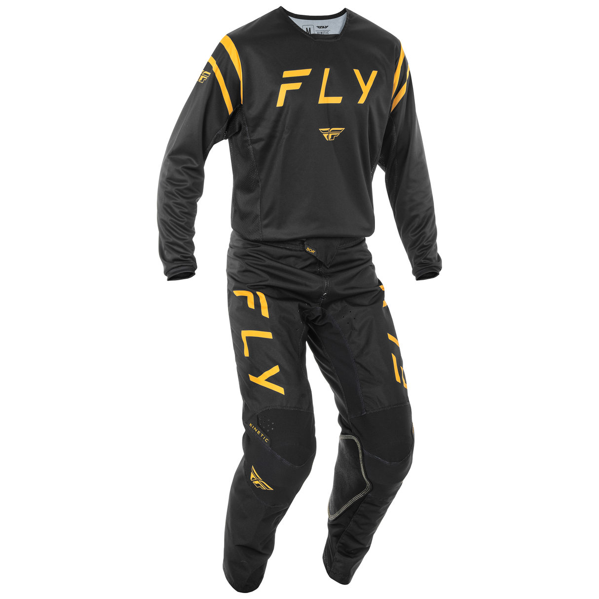Fly Racing 2025 Kinetic Center Jersey (Black/Gold)