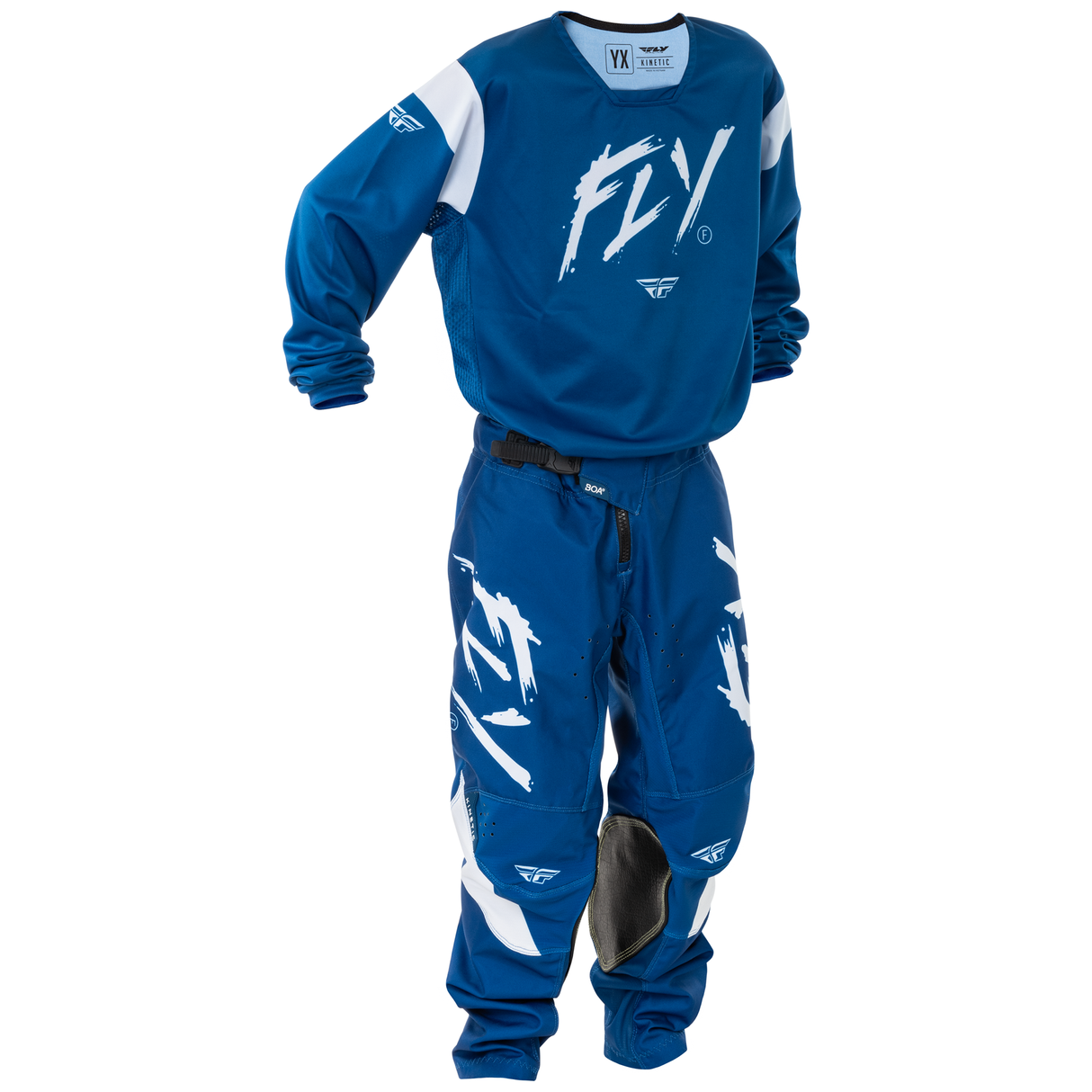 Fly Racing 2025 Youth Kinetic Stoke Jersey (Navy/White)